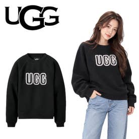 トレーナー 1171477 裏起毛 レディース ロゴ クルーネック トップス 丸首 長袖 プルオーバー スウェット W Logo Crewneck （ブラック）