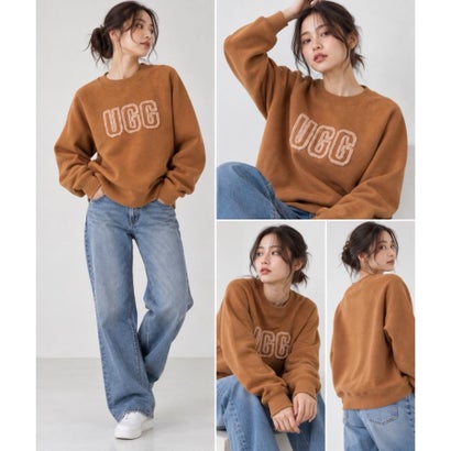 トレーナー 1171477 裏起毛 レディース ロゴ クルーネック トップス 丸首 長袖 プルオーバー スウェット W Logo Crewneck （チェスナット）｜詳細画像