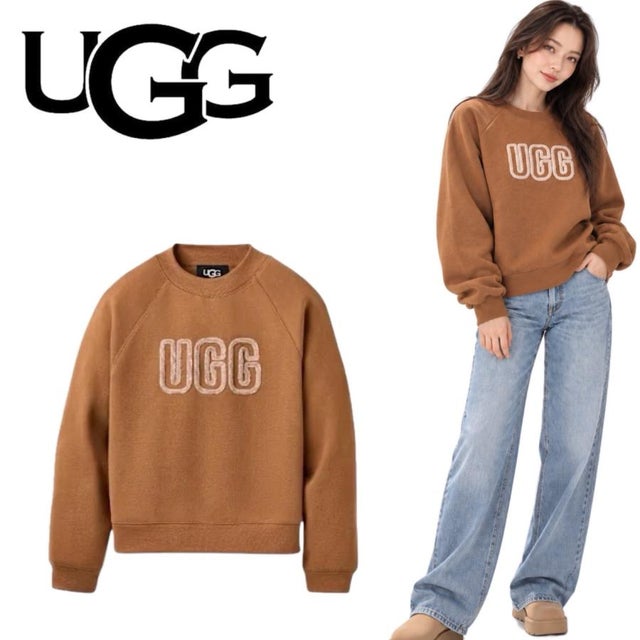 トレーナー 1171477 裏起毛 レディース ロゴ クルーネック トップス 丸首 長袖 プルオーバー スウェット W Logo Crewneck （チェスナット）