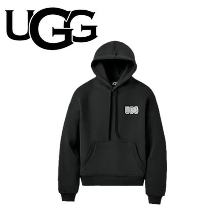 アグ UGG パーカー 1171478 裏起毛 レディース ロゴ トップス 長袖 プルオーバー スウェット W UGG LOGO HOODIE （ブラック）｜詳細画像
