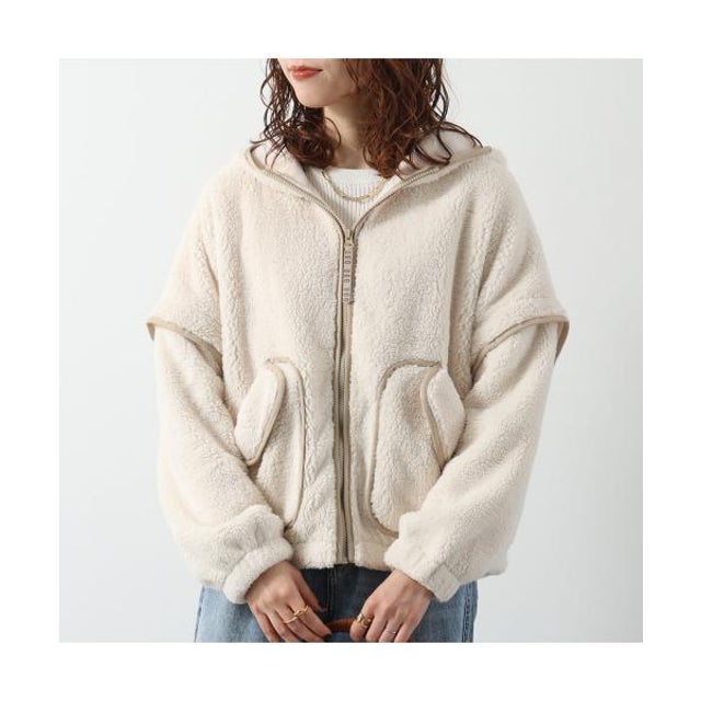 パーカー W MARIELLA UGGFLUFF ZIP HOODIE 1173191 （CRM/CREAM-ホワイト）