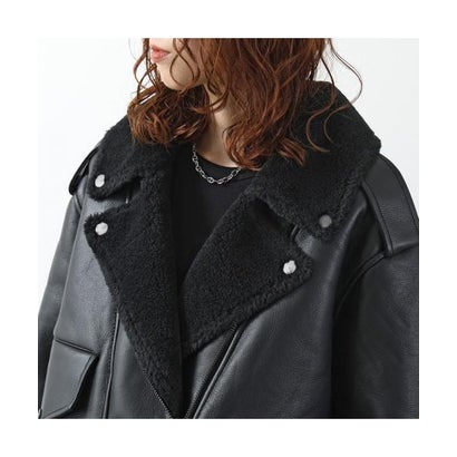 アグ UGG UGG ジャケット W FINNIAN LUXEFLUFF MOTO JACKET 1173393 （BLK/BLACK-ブラック）｜詳細画像