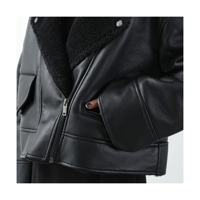 アグ UGG UGG ジャケット W FINNIAN LUXEFLUFF MOTO JACKET 1173393 （BLK/BLACK-ブラック）｜詳細画像