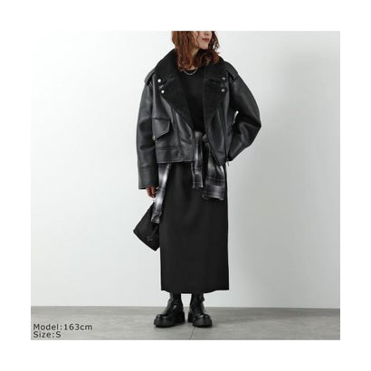 アグ UGG UGG ジャケット W FINNIAN LUXEFLUFF MOTO JACKET 1173393 （BLK/BLACK-ブラック）｜詳細画像
