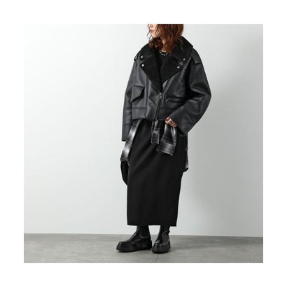 アグ UGG UGG ジャケット W FINNIAN LUXEFLUFF MOTO JACKET 1173393 （BLK/BLACK-ブラック）｜詳細画像