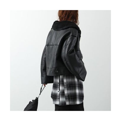 アグ UGG UGG ジャケット W FINNIAN LUXEFLUFF MOTO JACKET 1173393 （BLK/BLACK-ブラック）｜詳細画像