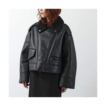 アグ UGG UGG ジャケット W FINNIAN LUXEFLUFF MOTO JACKET 1173393 （BLK/BLACK-ブラック）｜詳細画像