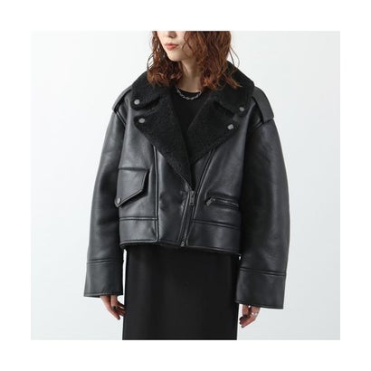 アグ UGG UGG ジャケット W FINNIAN LUXEFLUFF MOTO JACKET 1173393 （BLK/BLACK-ブラック）｜詳細画像