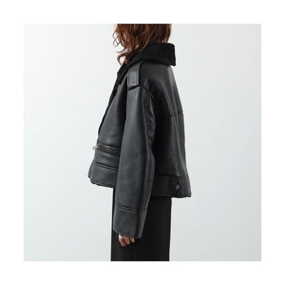アグ UGG UGG ジャケット W FINNIAN LUXEFLUFF MOTO JACKET 1173393 （BLK/BLACK-ブラック）｜詳細画像
