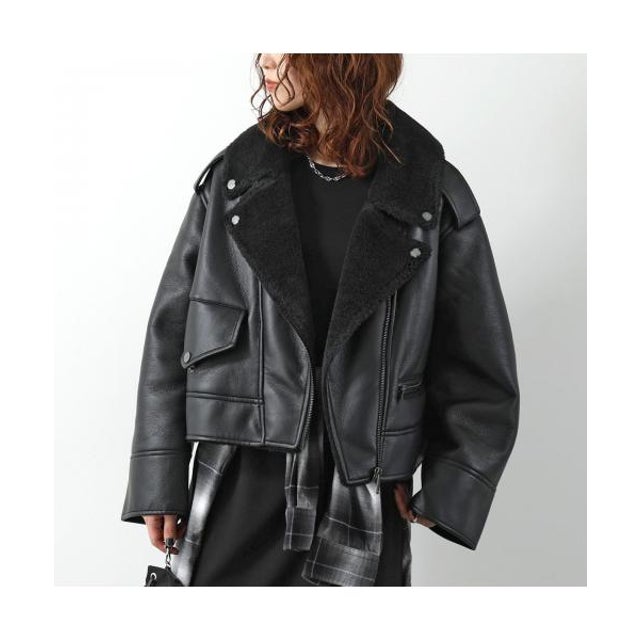 ジャケット W FINNIAN LUXEFLUFF MOTO JACKET 1173393 （BLK/BLACK-ブラック）