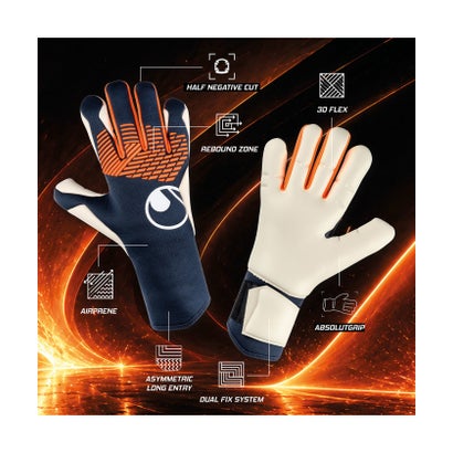 ウールシュポルト uhlsport サッカー ファングマシーネ ZNE アブソルートグリップ ハーフネガティブ  1011415 （01 フローレッド×ホワイト×）｜詳細画像