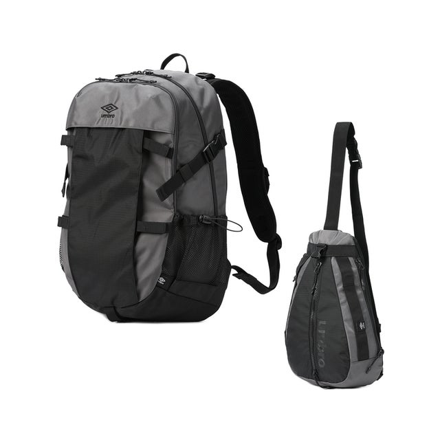 リュック 22L/25L 軽量 男子 女子 中学生 高校生 黒 通学 部活 ボディバッグ スクールバッグ B4 リヴラメント UMBRO 70767 （グレー）