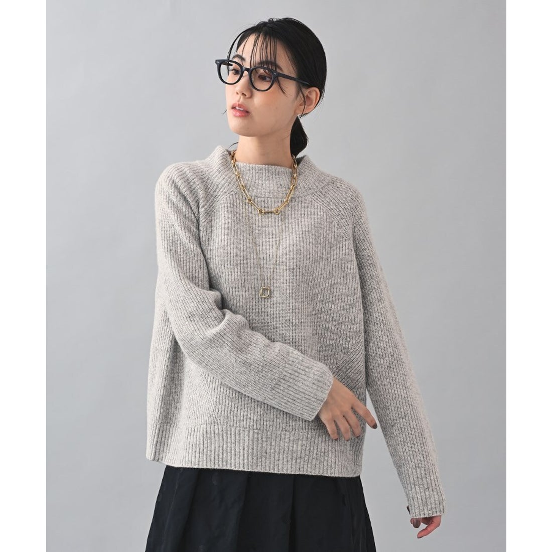 Allege モックネック ニット グレー サイズ2 AOYAMA 【洋服の青山】毛 