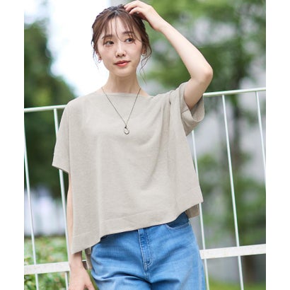 【アンサンブル可】Tシャツ風ニットトップス （パープル(083)）｜詳細画像