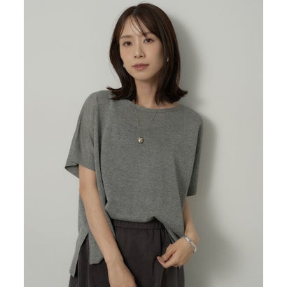 【アンサンブル可】Tシャツ風ニットトップス （パープル(083)）｜詳細画像