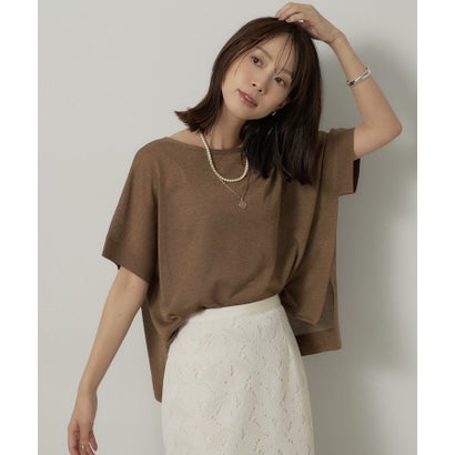 【アンサンブル可】Tシャツ風ニットトップス （パープル(083)）｜詳細画像