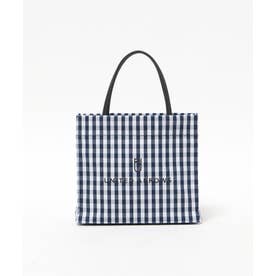 UNITED ARROWS ギンガムチェック ロゴ トートバッグ S （NAVY