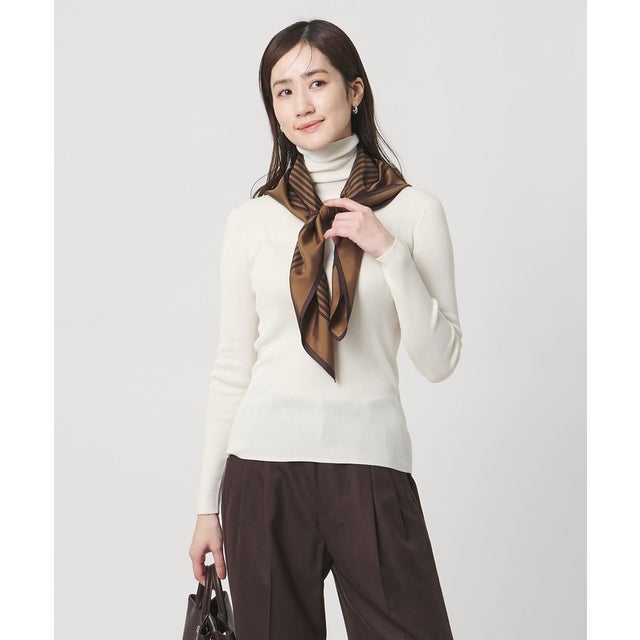シルクリブ タートルネック ニット （WHITE）