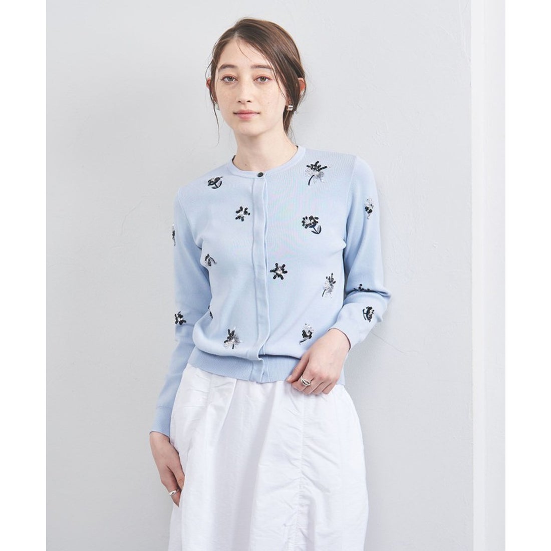 UNITED ARROWS フラワー ビジュー カーディガン - ファッション通販 