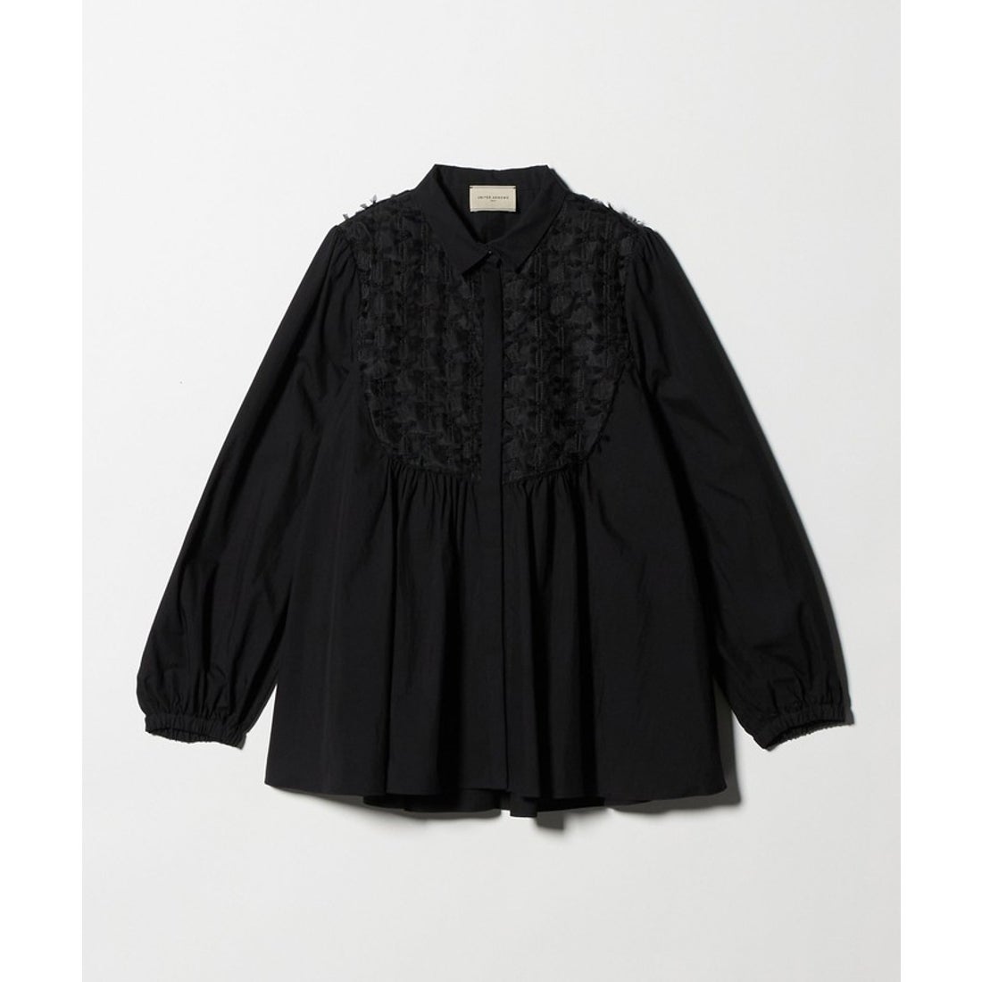 UNITED ARROWS コンビ ギャザー ブラウス （NAVY） -ファッション通販 