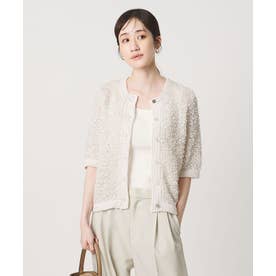 UNITED ARROWS YTM 7分袖 カラー ミックス カーディガン （NAVY