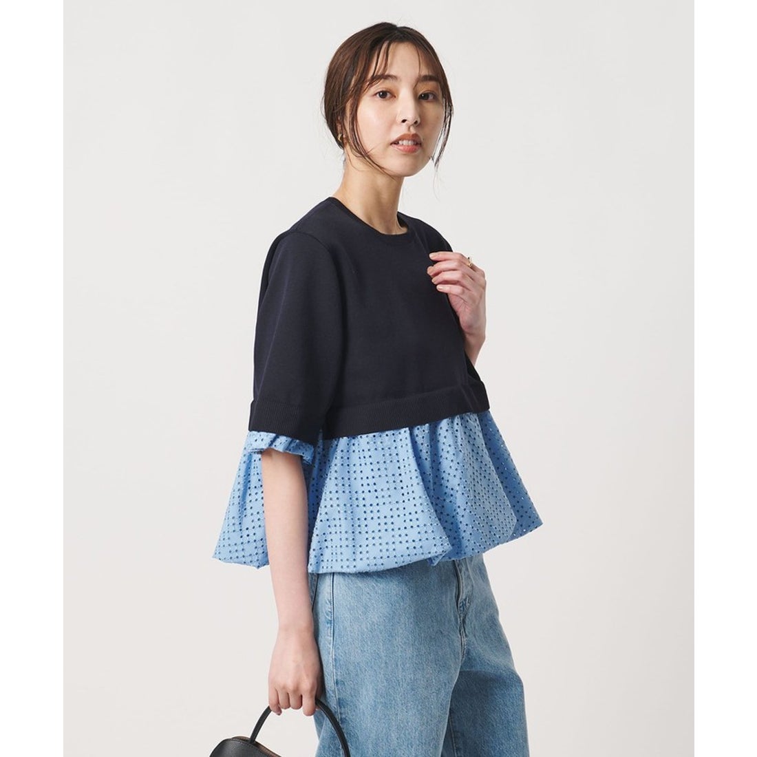 ユナイテッドアローズ　カットワークバルーンシルエットニット ウォッシャブル UNITED ARROWS カットワーク バルーン シルエット ニット