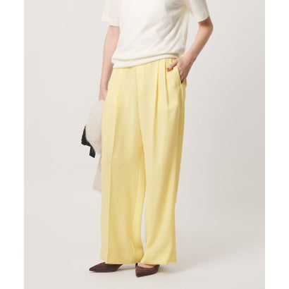 ポリエステル 2タック ワイドパンツ ‐吸水速乾 帯電防止 接触冷感‐ （YELLOW）｜詳細画像