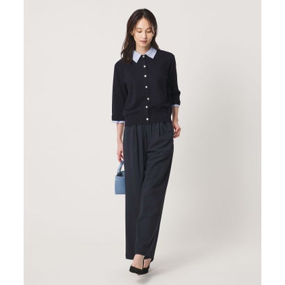 4WAY エンブロイダリー シャツ コンビ ニット ‐ウォッシャブル‐ （NAVY）｜詳細画像