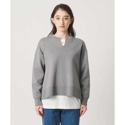 ラメ ジャガード スキッパー ニット ‐ウォッシャブル‐ （DK.GRAY）｜詳細画像