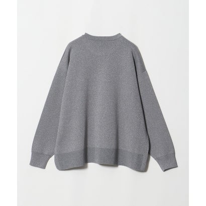 ラメ ジャガード スキッパー ニット ‐ウォッシャブル‐ （DK.GRAY）｜詳細画像