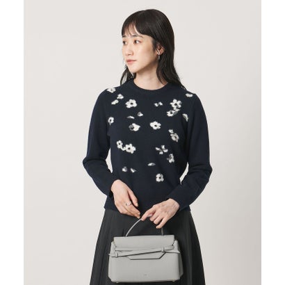 フラワー ジャガード ニット （NAVY）｜詳細画像