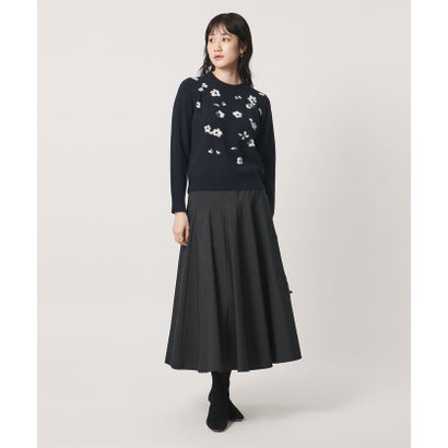 フラワー ジャガード ニット （NAVY）｜詳細画像