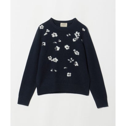 フラワー ジャガード ニット （NAVY）｜詳細画像
