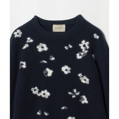 フラワー ジャガード ニット （NAVY）｜詳細画像