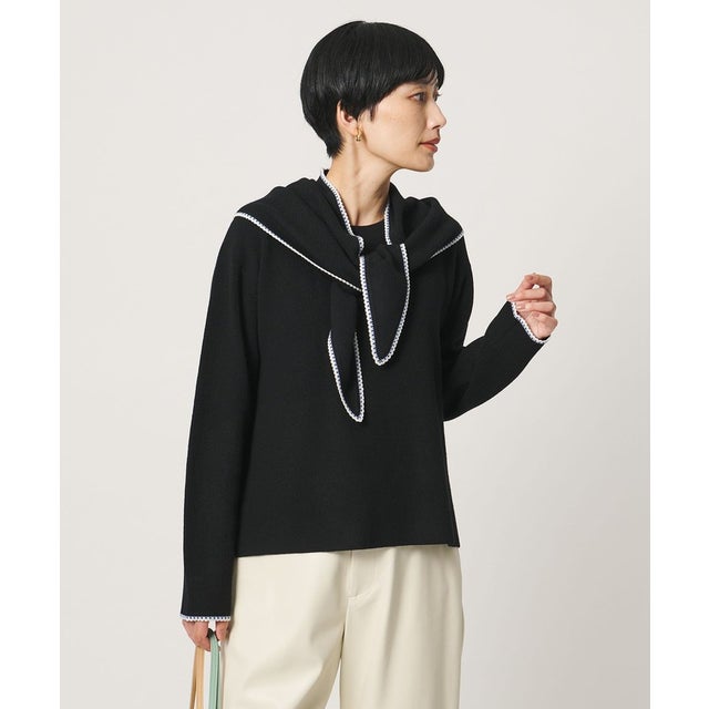 アゼ ストール 2WAY ニット （BLACK）