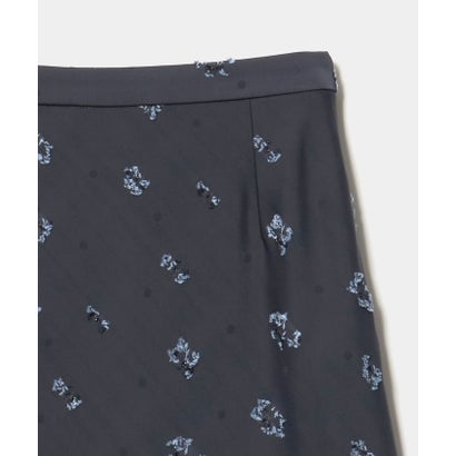 サテン フラワー ジャガード スカート ‐ウォッシャブル‐ （NAVY）｜詳細画像