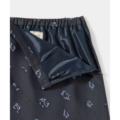 サテン フラワー ジャガード スカート ‐ウォッシャブル‐ （NAVY）｜詳細画像