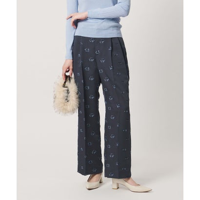 サテン フラワー ジャガード パンツ ‐ウォッシャブル‐ （OFF WHITE）｜詳細画像