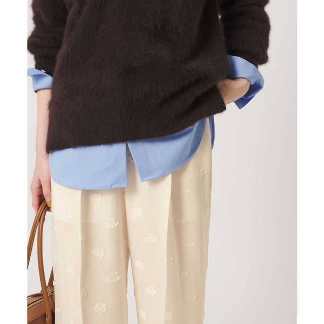 サテン フラワー ジャガード パンツ ‐ウォッシャブル‐ （OFF WHITE）