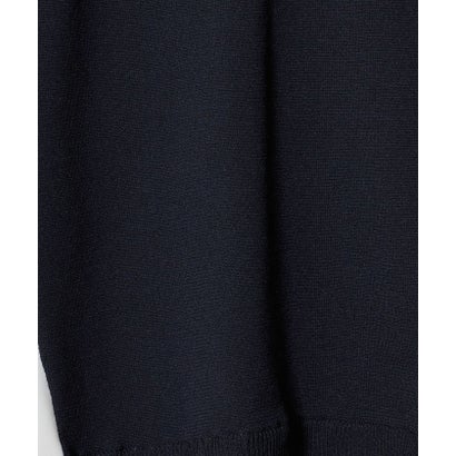 スカラップ コンビ ブラウス ニット （NAVY）｜詳細画像