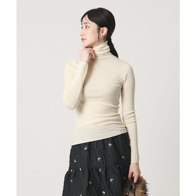 18G フィットリブ タートルネック ニット （OFF WHITE）