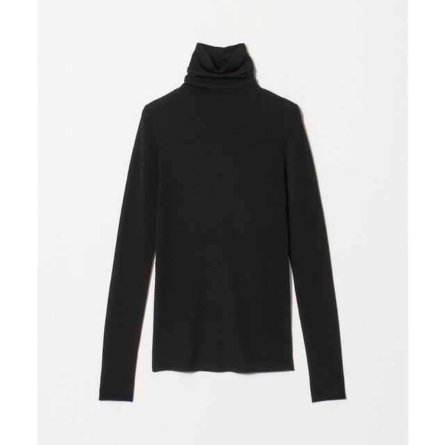 18G フィットリブ タートルネック ニット （BLACK）