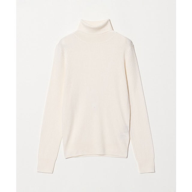 リブ タートルネック ニット （WHITE）