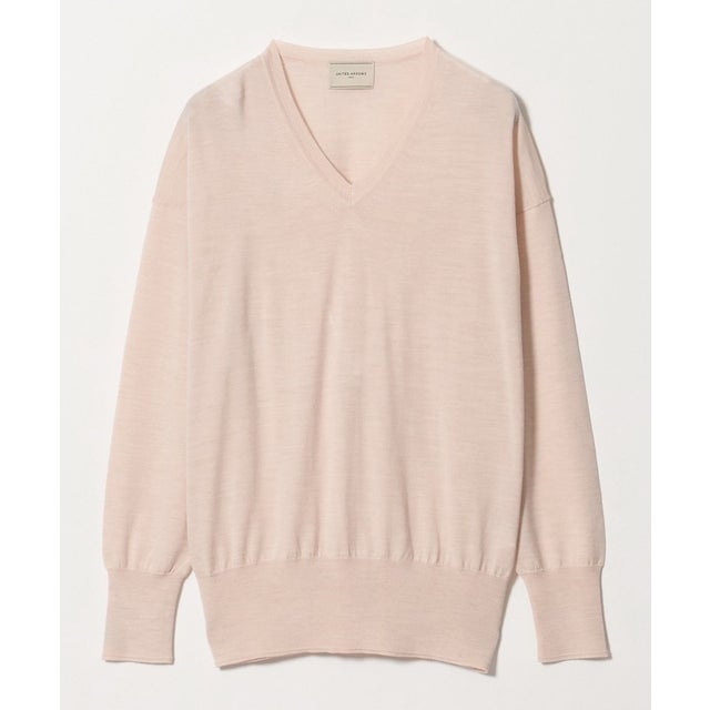 18G ウール Vネック ニット ‐ウォッシャブル‐ （BEIGE）