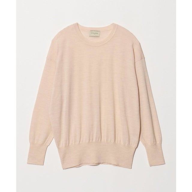 18G ウール クルーネック ニット ‐ウォッシャブル‐ （BEIGE）