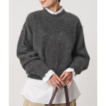 フォックスカシミヤ クルーネック ショート ニット （OFF WHITE）｜詳細画像