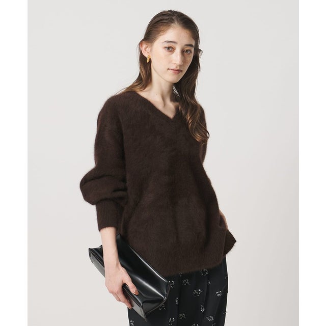 フォックスカシミヤ Vネック ニット （DK.BROWN）