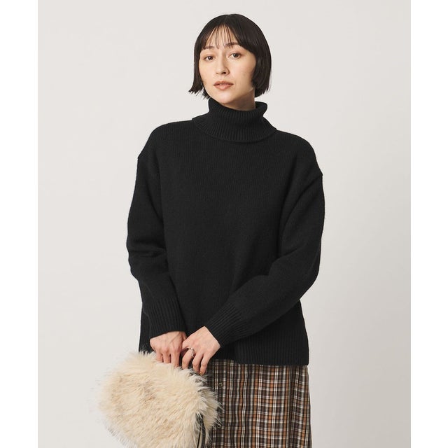 5G カシミヤ ウール タートルネック ニット （BLACK）