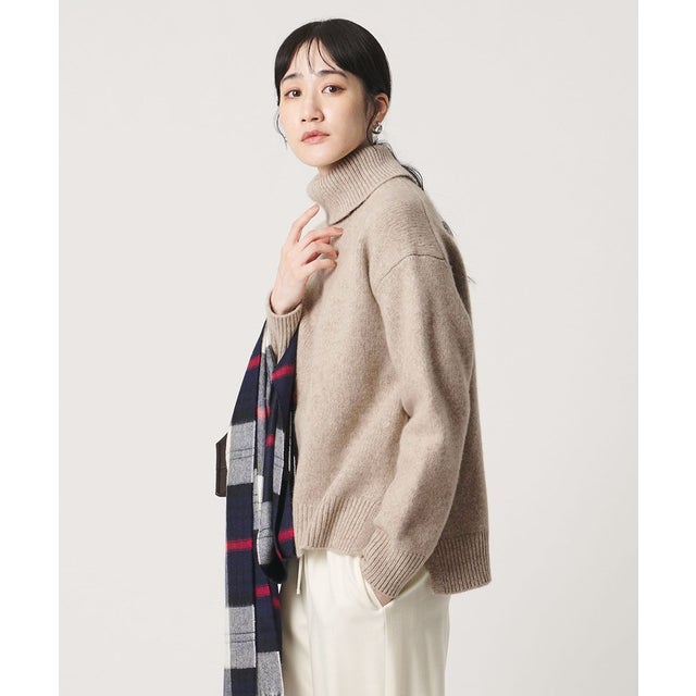 5G カシミヤ ウール タートルネック ニット （BEIGE）