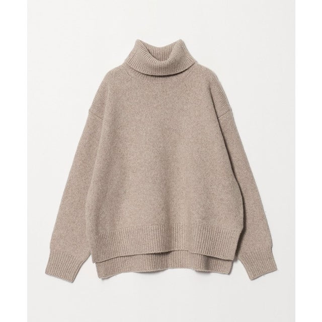 5G ウール カシミヤ タートルネック ニット （BEIGE）